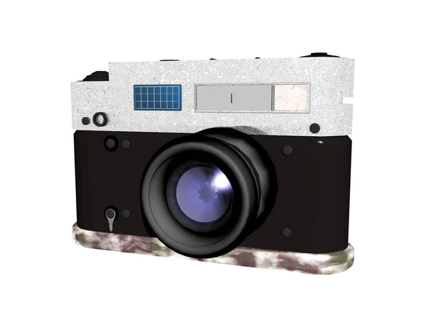 Oude Camera Met Lens — Stockfoto