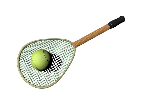 Racchetta Tennis Con Palla Nello Sport — Foto Stock