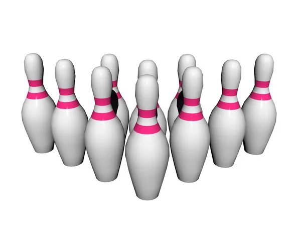 Bowling Barevnými Koulemi Kuželkami — Stock fotografie