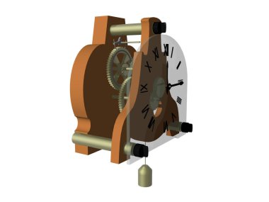 Saat yüzlü ve saat mekanizmalı eski duvar saati