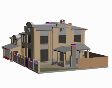 Garajlı büyük bir villa.