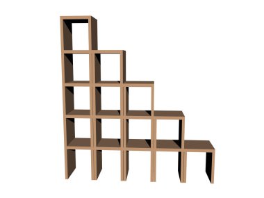 Kahverengi ahşap raf oturma odasında.