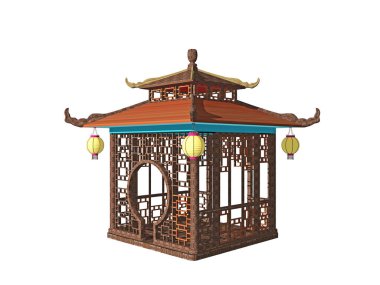 Çin dekore edilmiş bahçe çardağı
