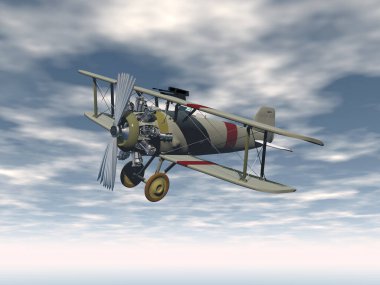 Gökyüzünde tarihi çift kanatlı uçak