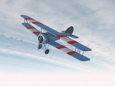 Gökyüzünde tarihi çift kanatlı uçak