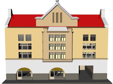 villa ya da otel olarak büyük bir bina.