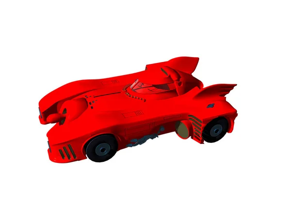 Red Futuristic Racing Car Street — Stock Photo, Image