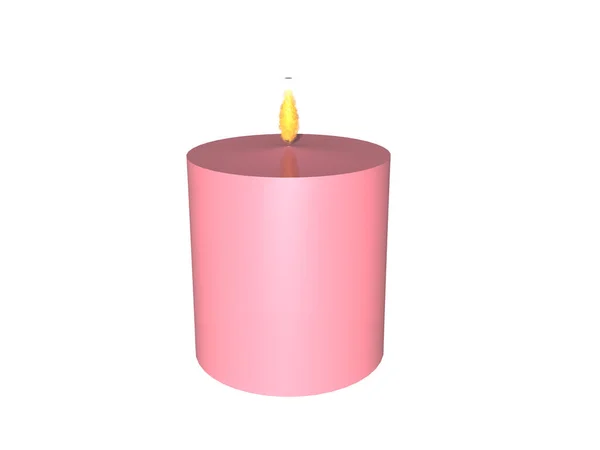 Розовая Свеча Пламенем — стоковое фото