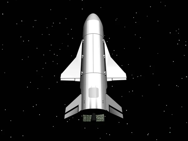 Space Shuttle Vliegt Door Ruimte — Stockfoto