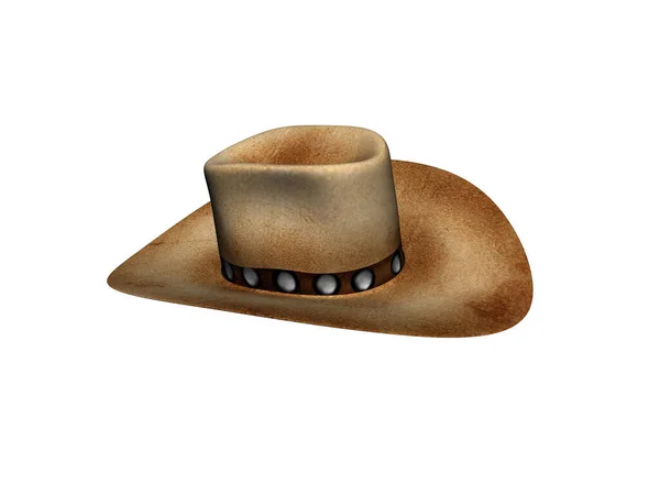 Şapkalı Deri Kovboy Şapkası — Stok fotoğraf