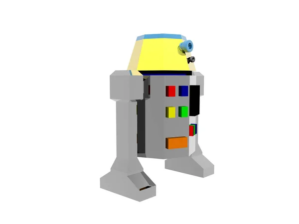 Petit Robot Cylindrique Avec Roulettes — Photo