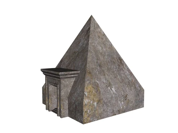 Pirâmide Egípcia Antiga Com Portão Entrada — Fotografia de Stock