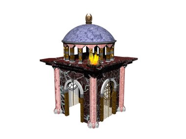 Birçok süslemesi olan Hint mezarı.