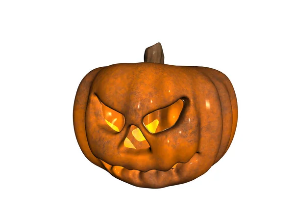 Zucca Arancione Halloween Con Sculture — Foto Stock