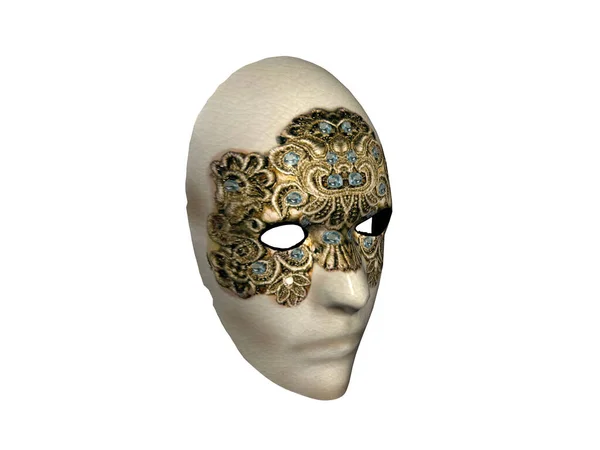 Venezianische Maske Auf Dem Gesicht — Stockfoto