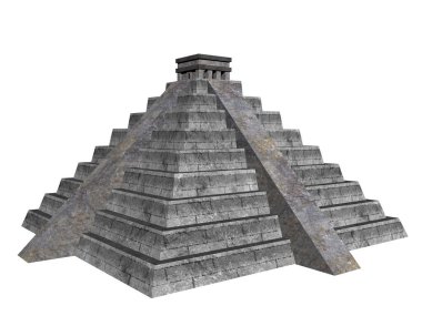 Taş basamaklı antik Maya piramidi