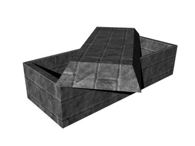 Kapağı lahit gibi ağır granit bir tabut.