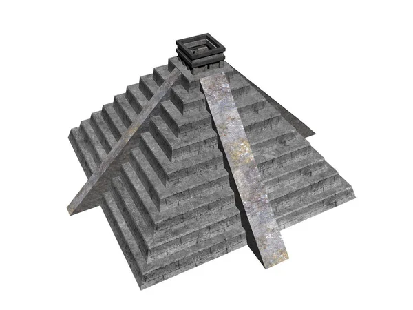 Antiga Pirâmide Maia Com Degraus Pedra — Fotografia de Stock