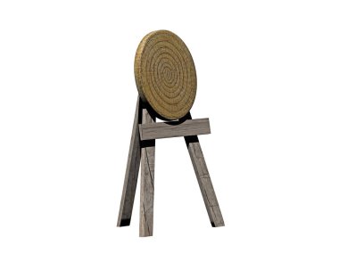 okçuluk için ahşap çerçevede yuvarlak hedef