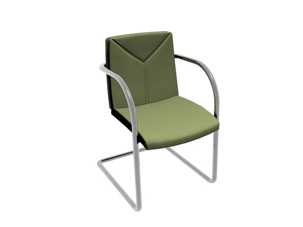 Yeşil Ofis Sandalyesi Borular Çelik Çerçeve — Stok fotoğraf