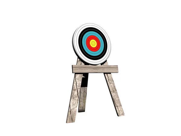 射箭用木制框架上的圆形靶 — 图库照片