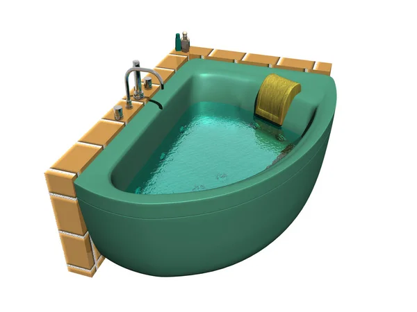Green Whirlpool Tub Taps — Stock Photo, Image