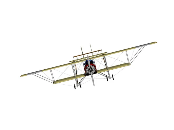 Historiska Biplane Flygplan Flyger Skyn — Stockfoto