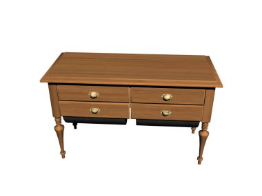 Çekmeceli ahşap masa