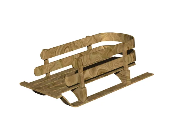 Dřevěné Saně Pro Zimní Sporty — Stock fotografie