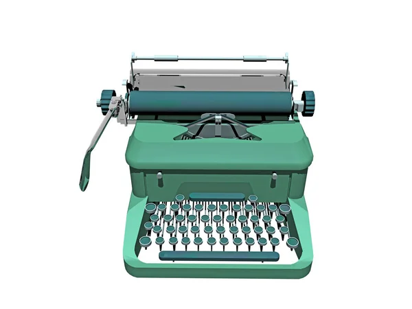 老式绿色打字机 用于字母 — 图库照片