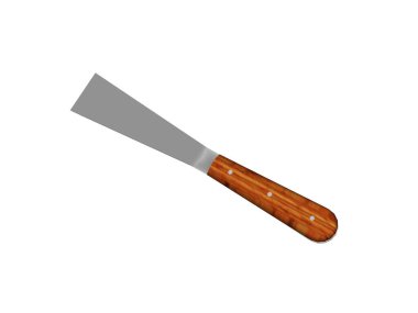 Ahşap saplı metalik spatula