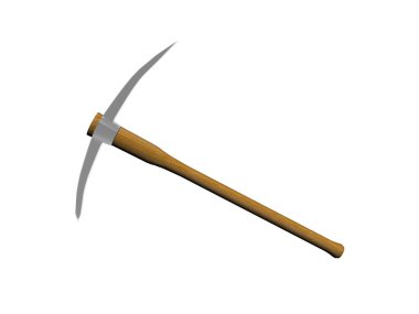 Tahta saplı kazma.