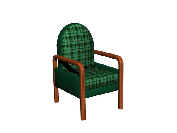Staromodne Krzesła Ławka Zieloną Tapicerką — Zdjęcie stockowe