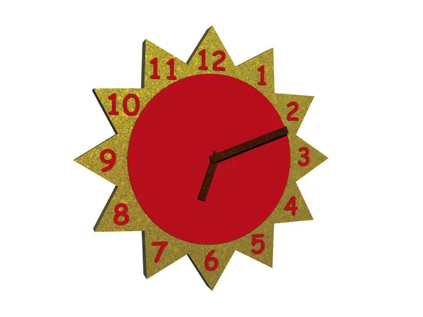 Кухонные Настенные Часы Солнце Указателями — стоковое фото