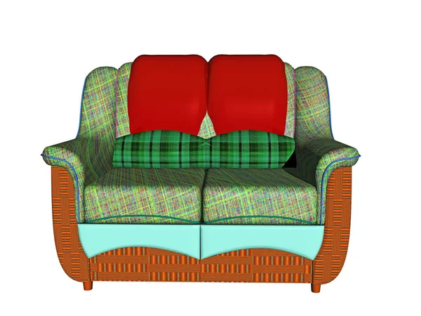 Old Fashioned Upholstered Sofa Living Room — Stock Photo, Image