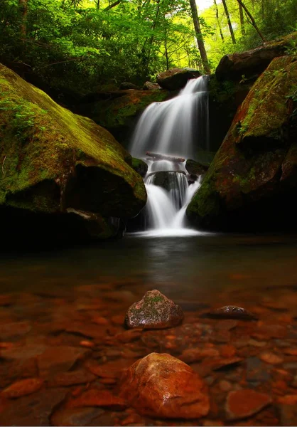 Cachoeiras Trilha Motor Garfo Rugindo Perto Gatlinburg Tennessee Parque Nacional — Fotografia de Stock