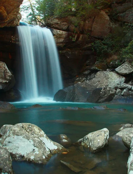 Eagle Falls Cumberland Cai Parque Estadual Durante Final Outono — Fotografia de Stock