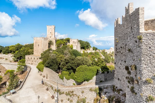 Erice kota abad pertengahan, Sisilia, Italia — Stok Foto