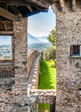 View from Montebello Castle of town Bellinzona, Switzerland clipart