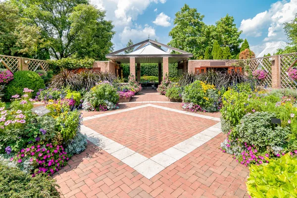Ogrody patio na Chicago Botanic Gardens, Stany Zjednoczone Ameryki — Zdjęcie stockowe