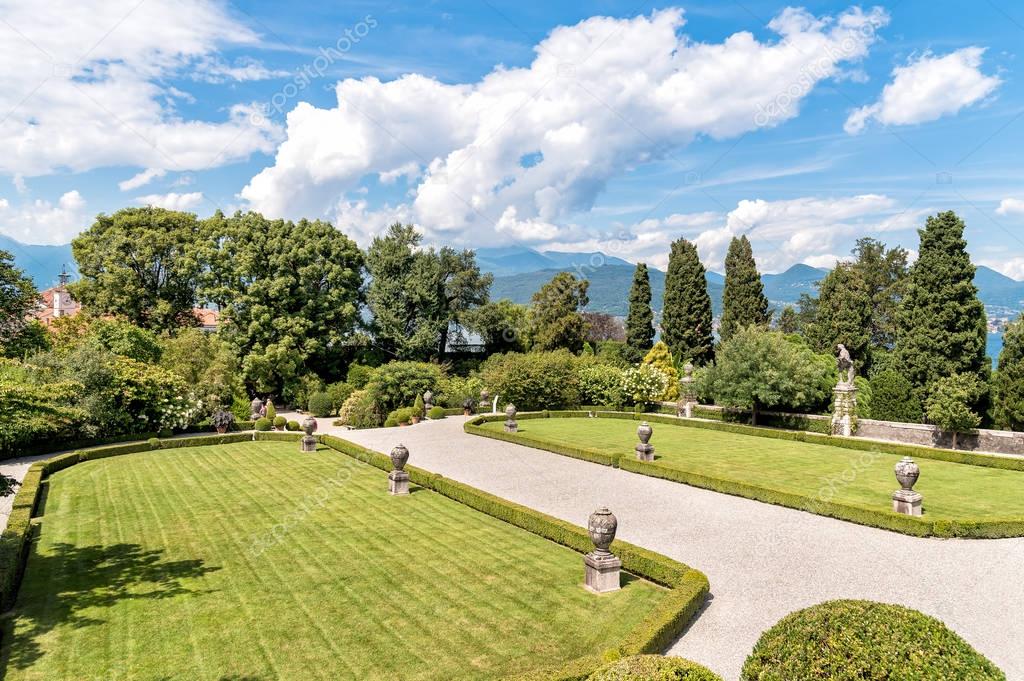 Baroque garden of island Bella, is  one of the Borromean Islands of Lake Maggiore in Italy. 
