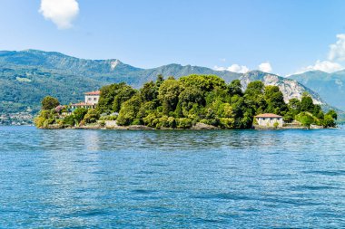 Lake Maggiore ile manzara ve ada Madre, İtalya