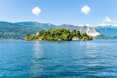 Lake Maggiore ile manzara ve ada Madre, İtalya