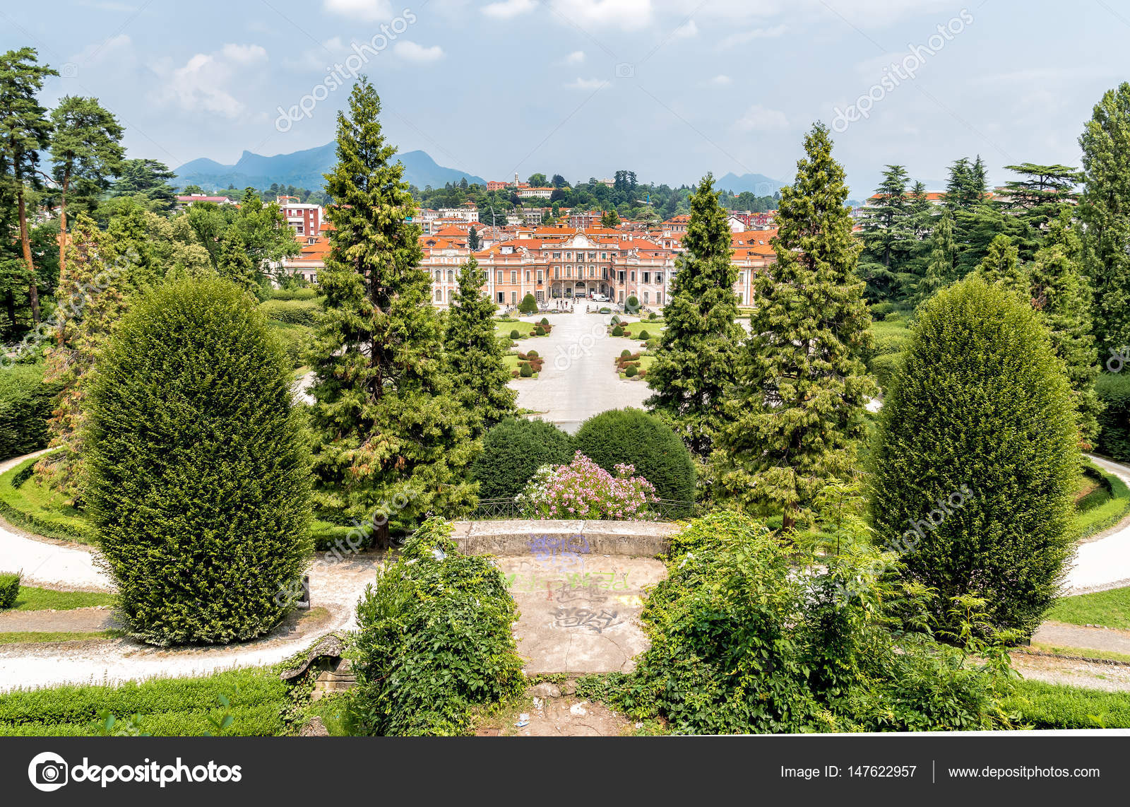 Gärten des Palastes estense (palazzo estense), Varese, Italien