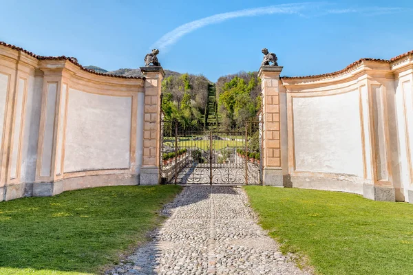 Gate to the Villa Della Porta Bozzolo, located at Casalzuigno in the province of Varese, Italy