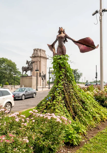 Magdalene skulptur i Grant Park i Chicago — Stockfoto