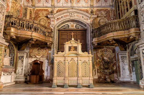 Wnętrza Freski Detale Architektoniczne Kościoła Santa Caterina Palermo Sycylia Włochy — Zdjęcie stockowe