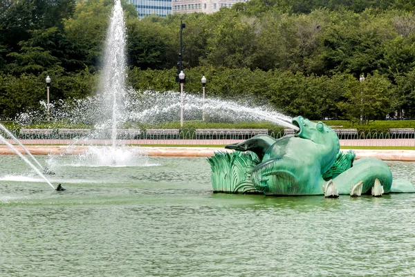 Buckingham Memorial Fountain Chicago Grant Park Illinois Usa — Stock Photo, Image