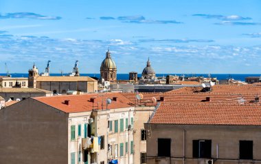 Palermo cityscape, Sicilya, İtalya'nın Üstten Görünüm