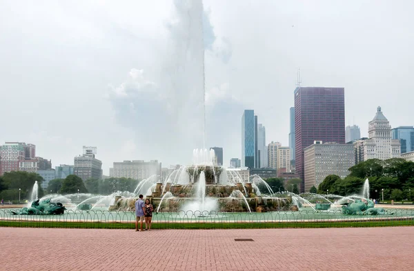 Chicago Illinois Estados Unidos Agosto 2014 Pueblos Que Visitan Buckingham — Foto de Stock